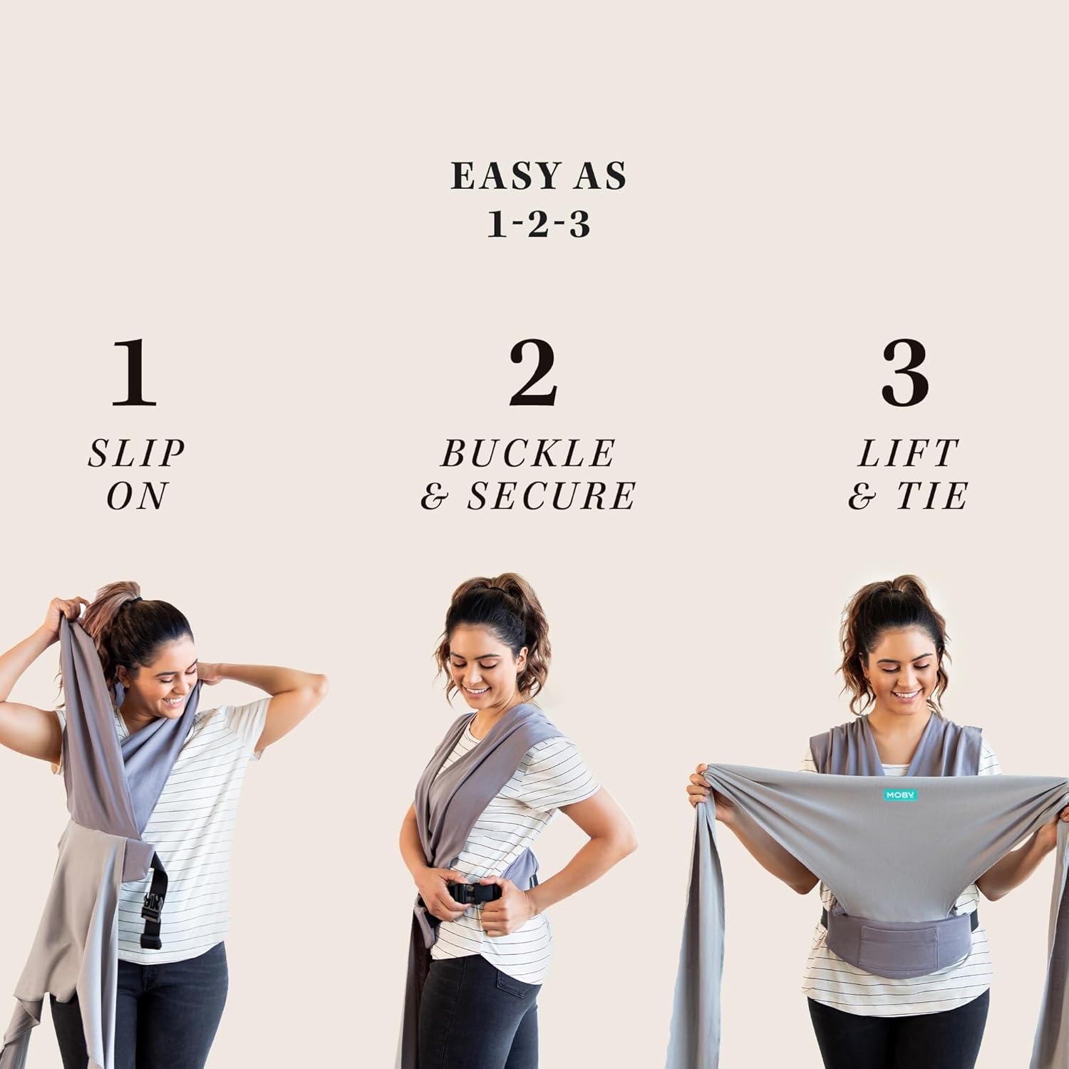 imageMoby Baby Wrap Carrier EasyWrap for Newborns to Toddlers 833lbs Infant Sling Carrier Lightweight ampamp Hands Free Design Adjustable for All Body Types Disney Star Wars Grogus GalaxySmoked Pearl