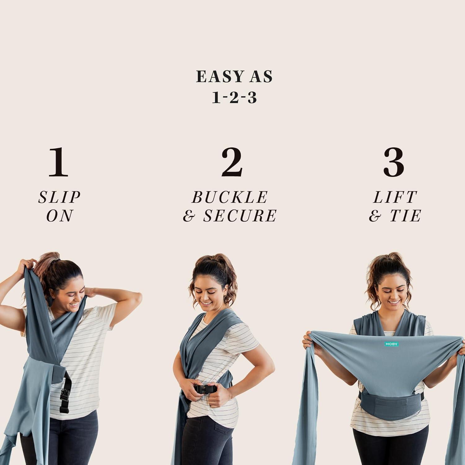 imageMoby Baby Wrap Carrier EasyWrap for Newborns to Toddlers 833lbs Infant Sling Carrier Lightweight ampamp Hands Free Design Adjustable for All Body Types Disney Star Wars Grogus GalaxySea Spray Blue