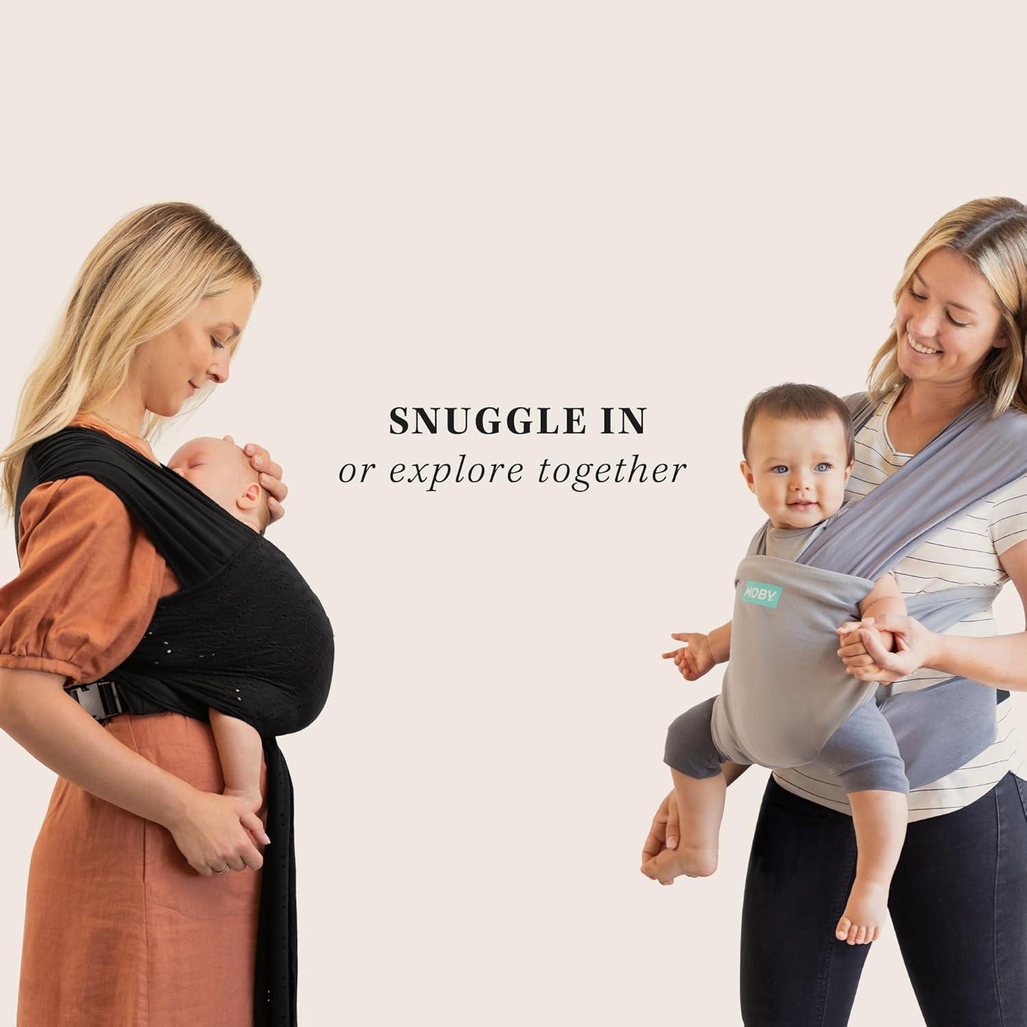 imageMoby Baby Wrap Carrier EasyWrap for Newborns to Toddlers 833lbs Infant Sling Carrier Lightweight ampamp Hands Free Design Adjustable for All Body Types Disney Star Wars Grogus GalaxyBlack Eyelet