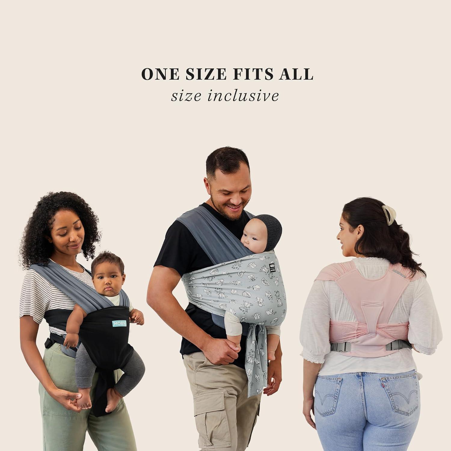 imageMoby Baby Wrap Carrier EasyWrap for Newborns to Toddlers 833lbs Infant Sling Carrier Lightweight ampamp Hands Free Design Adjustable for All Body Types Disney Star Wars Grogus GalaxyGrogus Galaxy