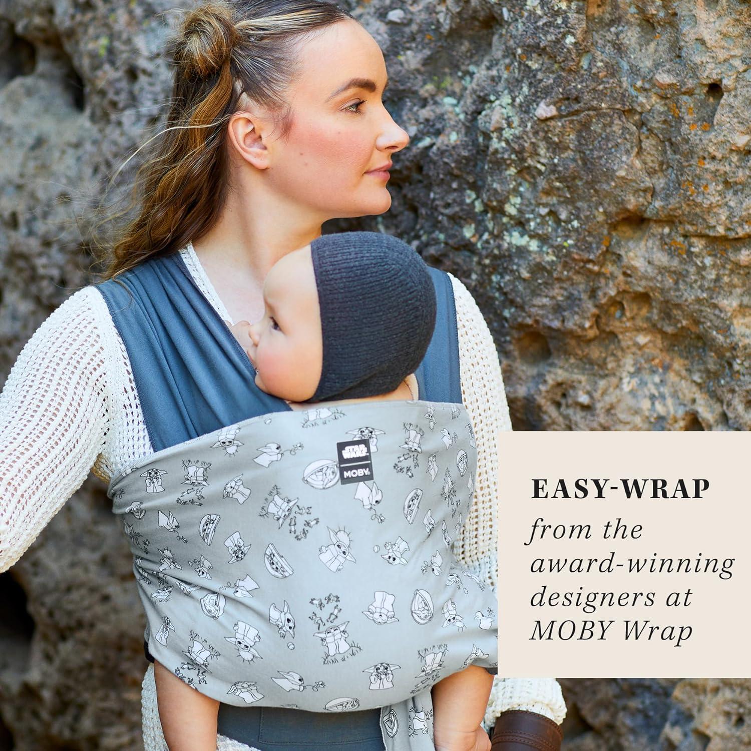 imageMoby Baby Wrap Carrier EasyWrap for Newborns to Toddlers 833lbs Infant Sling Carrier Lightweight ampamp Hands Free Design Adjustable for All Body Types Disney Star Wars Grogus GalaxyGrogus Galaxy