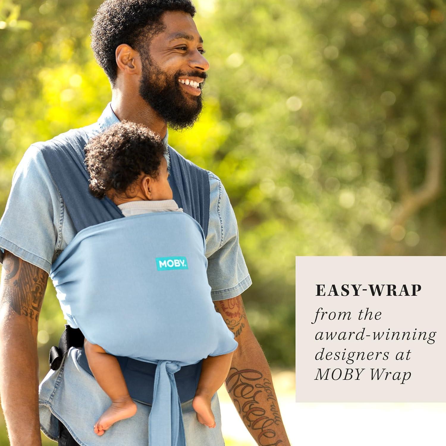imageMoby Baby Wrap Carrier EasyWrap for Newborns to Toddlers 833lbs Infant Sling Carrier Lightweight ampamp Hands Free Design Adjustable for All Body Types Disney Star Wars Grogus GalaxySea Spray Blue