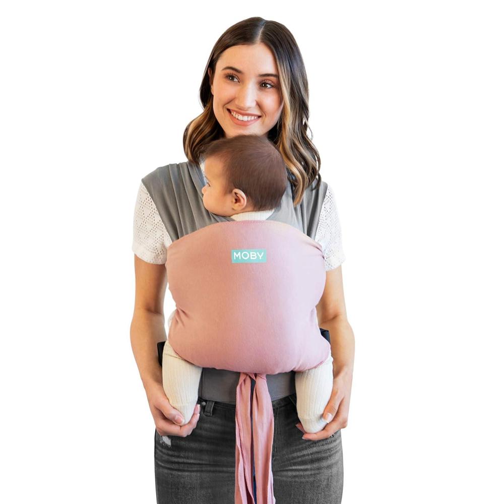 imageMoby Baby Wrap Carrier EasyWrap for Newborns to Toddlers 833lbs Infant Sling Carrier Lightweight ampamp Hands Free Design Adjustable for All Body Types Disney Star Wars Grogus GalaxyCharcoal  Dusty Rose