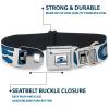 imageDog Collar Seatbelt Buckle Star Wars R2D2 Bounding Parts White Black Blue Gray Red 15 to 26 Inches 10 Inch WideMulti Color