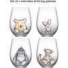 imageJoyJolt Star Wars Cosmic Color Stemless Drinking Glasses 19oz Glass Cups ft Darth Vader Stormtrooper Boba Fett R2D2  Star Wars Kitchen Glasses Set of 4 Gifts for Men Women ampamp AdultsWinnie the Pooh