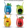 imageJoyJolt Star Wars Cosmic Color Stemless Drinking Glasses 19oz Glass Cups ft Darth Vader Stormtrooper Boba Fett R2D2  Star Wars Kitchen Glasses Set of 4 Gifts for Men Women ampamp AdultsMarvel Heroes