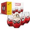 imageJoyJolt Star Wars Cosmic Color Stemless Drinking Glasses 19oz Glass Cups ft Darth Vader Stormtrooper Boba Fett R2D2  Star Wars Kitchen Glasses Set of 4 Gifts for Men Women ampamp AdultsSpiderMan