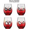 imageJoyJolt Star Wars Cosmic Color Stemless Drinking Glasses 19oz Glass Cups ft Darth Vader Stormtrooper Boba Fett R2D2  Star Wars Kitchen Glasses Set of 4 Gifts for Men Women ampamp AdultsSpiderMan