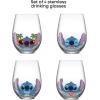 imageJoyJolt Star Wars Cosmic Color Stemless Drinking Glasses 19oz Glass Cups ft Darth Vader Stormtrooper Boba Fett R2D2  Star Wars Kitchen Glasses Set of 4 Gifts for Men Women ampamp AdultsStitch
