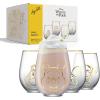 imageJoyJolt Star Wars Cosmic Color Stemless Drinking Glasses 19oz Glass Cups ft Darth Vader Stormtrooper Boba Fett R2D2  Star Wars Kitchen Glasses Set of 4 Gifts for Men Women ampamp AdultsWinnie the Pooh Gold