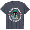 imageStar Wars Boba Fett Bounty Heart Valentines Graphic TShirt TShirtHeather Blue