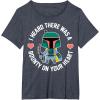 imageStar Wars Boba Fett Bounty Heart Valentines Graphic TShirt TShirtHeather Blue