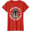 imageStar Wars Boba Fett Bounty Heart Valentines Graphic TShirt TShirtRed