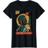 imageStar Wars Boba Fett Vintage Trading Card 77 Graphic TShirt TShirtBlack
