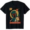 imageStar Wars Boba Fett Vintage Trading Card 77 Graphic TShirt TShirtBlack