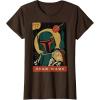 imageStar Wars Boba Fett Vintage Trading Card 77 Graphic TShirt TShirtBrown
