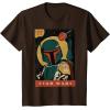 imageStar Wars Boba Fett Vintage Trading Card 77 Graphic TShirt TShirtBrown