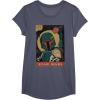 imageStar Wars Boba Fett Vintage Trading Card 77 Graphic TShirt TShirtHeather Blue