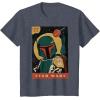 imageStar Wars Boba Fett Vintage Trading Card 77 Graphic TShirt TShirtHeather Blue