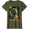 imageStar Wars Boba Fett Vintage Trading Card 77 Graphic TShirt TShirtOlive Green