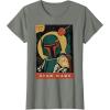 imageStar Wars Boba Fett Vintage Trading Card 77 Graphic TShirt TShirtOlive Heather