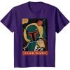 imageStar Wars Boba Fett Vintage Trading Card 77 Graphic TShirt TShirtPurple