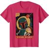 imageStar Wars Boba Fett Vintage Trading Card 77 Graphic TShirt TShirtRed Heather