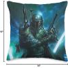 imageStar Wars Classic Boba Fett Battle Ready Throw Pillow16x16