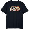 imageStar Wars Logo The Mandalorian Kawaii Characters TShirtBlack