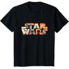 imageStar Wars Logo The Mandalorian Kawaii Characters TShirtBlack