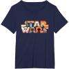 imageStar Wars Logo The Mandalorian Kawaii Characters TShirtNavy Blue
