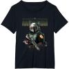 imageStar Wars The Mandalorian Boba Fett Logo Portrait R15 TShirtBlack