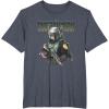 imageStar Wars The Mandalorian Boba Fett Logo Portrait R15 TShirtHeather Blue