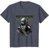imageStar Wars The Mandalorian Boba Fett Logo Portrait R15 TShirtHeather Blue