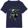 imageStar Wars The Mandalorian Boba Fett Logo Portrait R15 TShirtNavy Blue