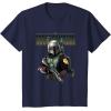 imageStar Wars The Mandalorian Boba Fett Logo Portrait R15 TShirtNavy Blue
