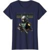 imageStar Wars The Mandalorian Boba Fett Logo Portrait R15 TShirtNavy Blue