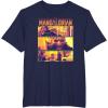 imageStar Wars The Mandalorian Greef Karga Epic Scene Poster TShirtNavy Blue