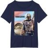 imageStar Wars The Mandalorian The Child Painting TShirtNavy Blue