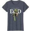 imageStar Wars Yoda Lightsaber Best Dad Fathers Day TShirtHeather Blue