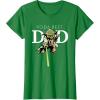 imageStar Wars Yoda Lightsaber Best Dad Fathers Day TShirtKelly Green