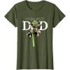 imageStar Wars Yoda Lightsaber Best Dad Fathers Day TShirtOlive Green