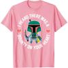 imageStar Wars Boba Fett Bounty Heart Valentines Graphic TShirt TShirtPink