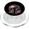 imageStar Wars Boba Fett Floral Helmet Silhouette Fill PopSockets MagSafe PopGrip for iPhoneMagSafe