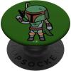 imageStar Wars Boba Fett Simple Cartoon PopSockets MagSafe PopGrip for iPhoneStandard