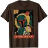 imageStar Wars Boba Fett Vintage Trading Card 77 Graphic TShirt TShirtBrown