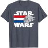 imageStar Wars Falcon Stripes Red White Blue July 4th TShirt C1 TShirtHeather Blue