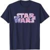 imageStar Wars Logo Fashion Style Doily Lace Pattern TShirtNavy Blue