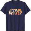 imageStar Wars Logo The Mandalorian Kawaii Characters TShirtNavy Blue