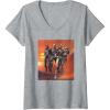 imageStar Wars The Bad Batch Hunter Wrecker Tech Crosshair Sunset VNeck TShirtHeather Grey